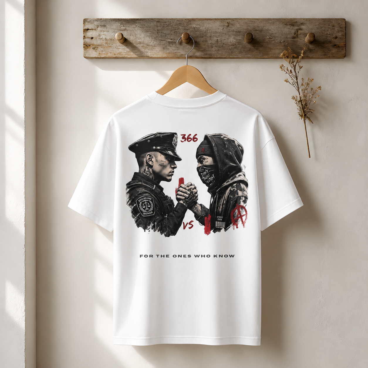 Tricou Oversized PICIANIS 366 Fearless – Alb