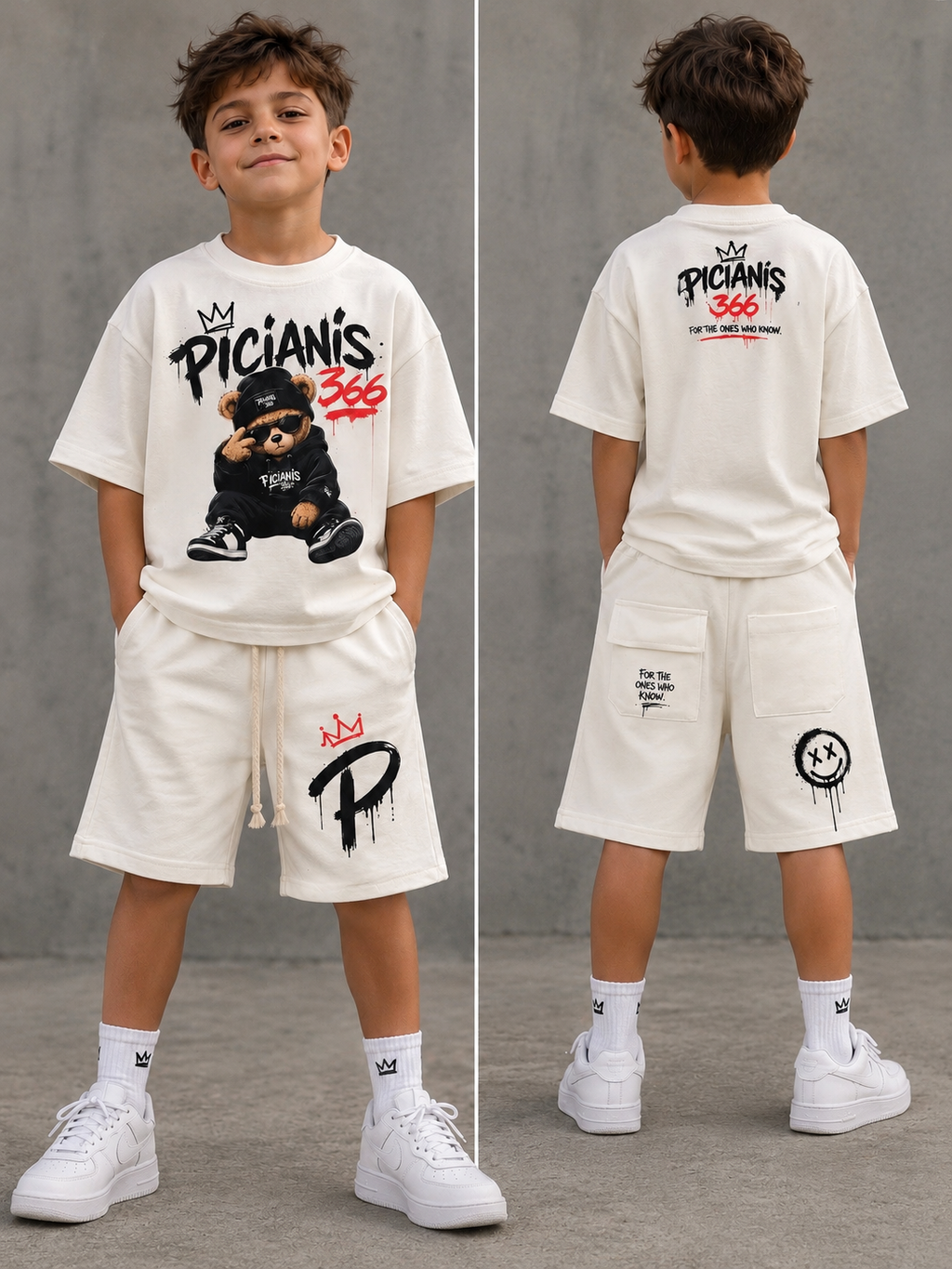 Picianis 366 Teddy Street Boys Set Off-White