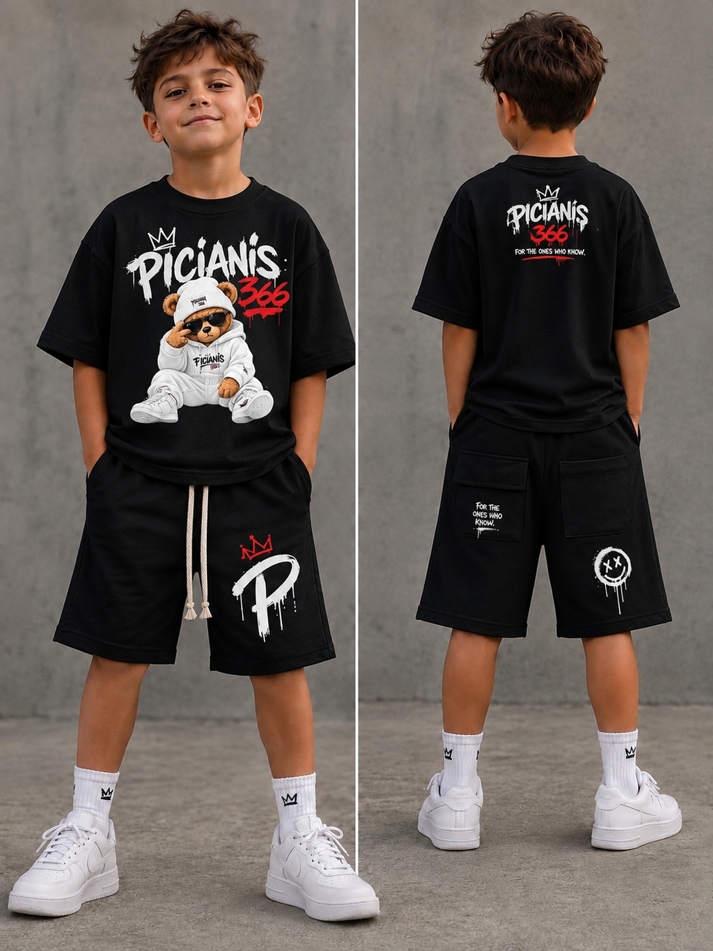 Picianis 366 Teddy Street Boys Set Black