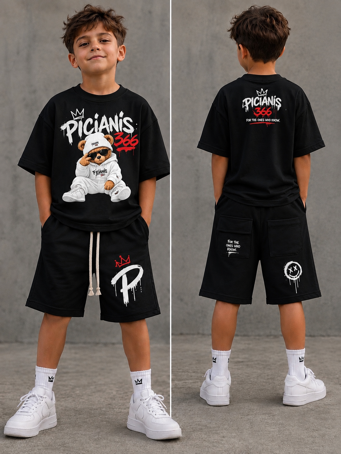 Picianis 366 Teddy Street Boys Set Black