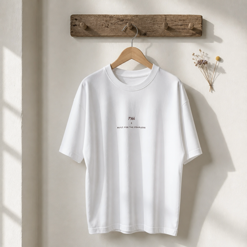 Tricou Oversized PICIANIS 366 Fearless – Alb