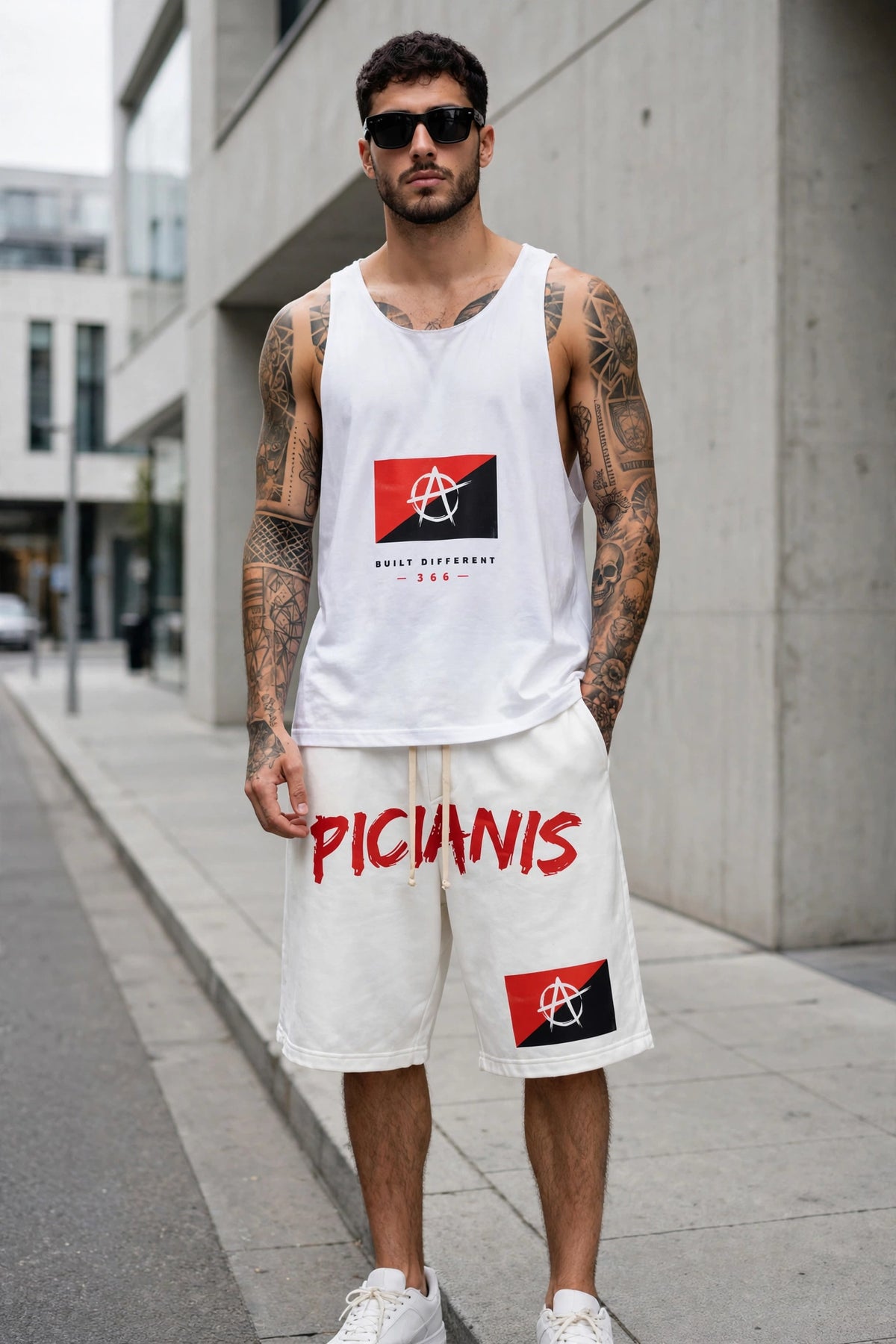 Pantaloni Scurți PICIANIS 366 Anarchy – Off White