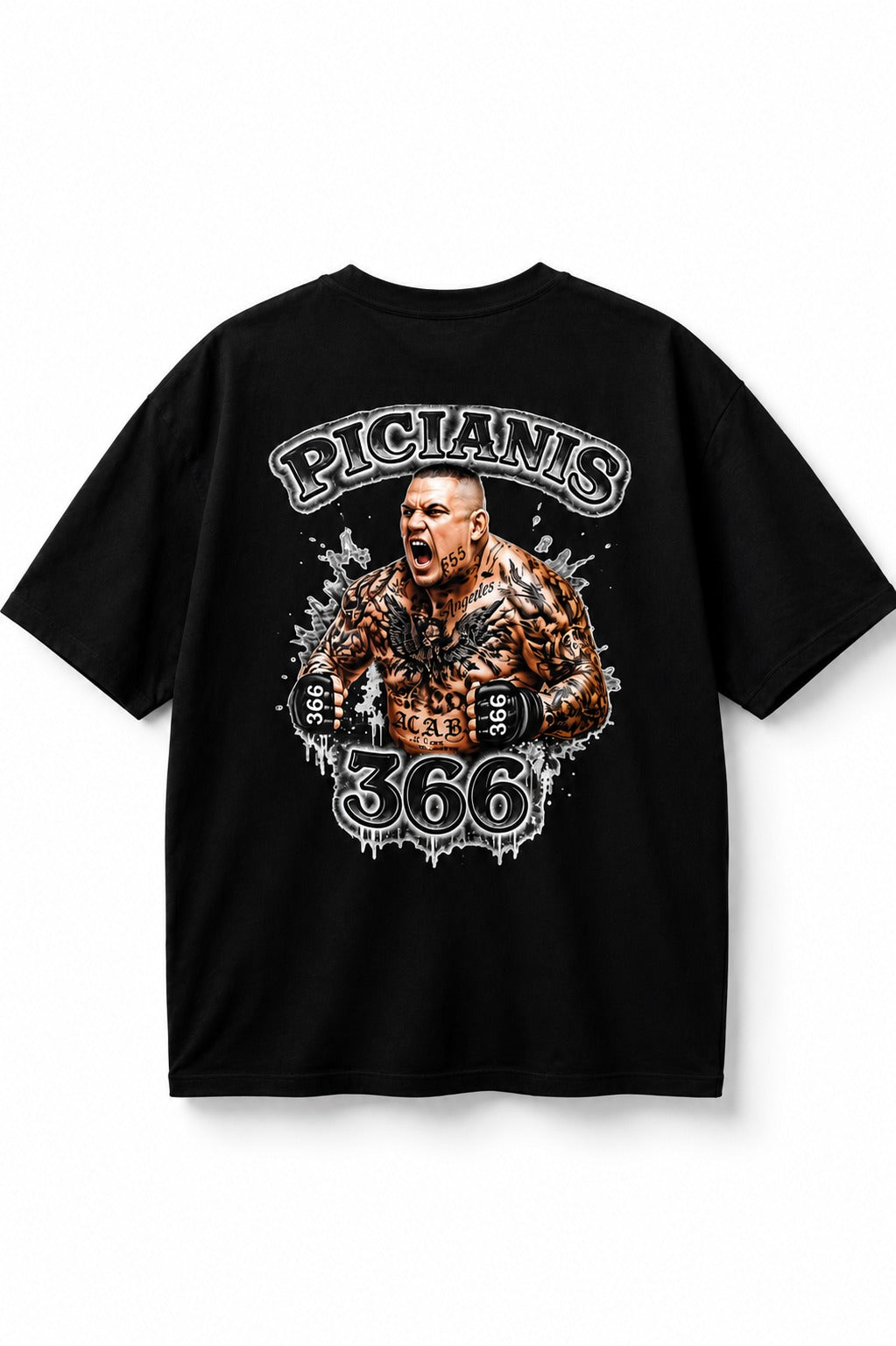 Tricou Oversized PICIANIS 366 – ACAB Edition Negru