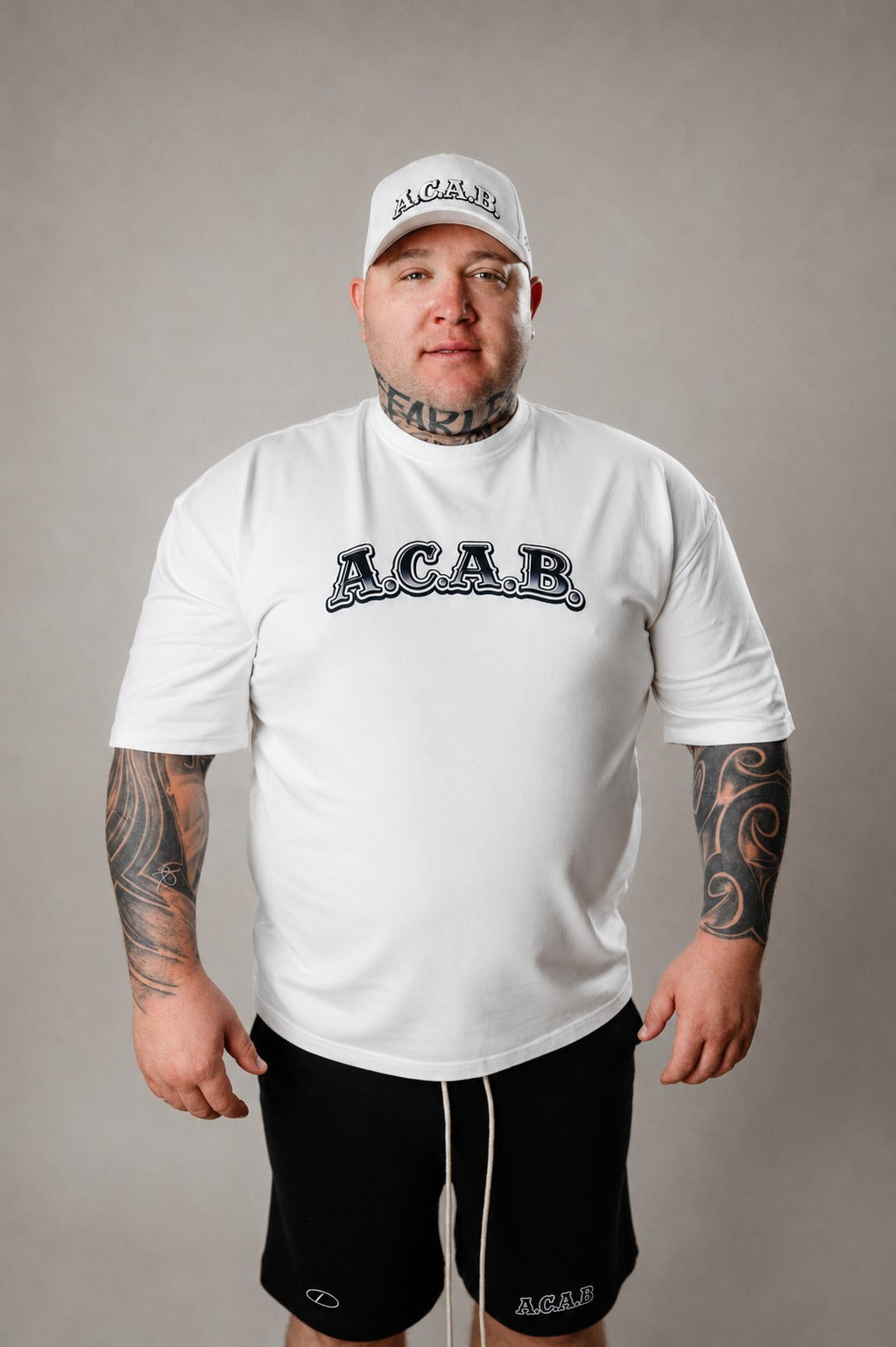 Tricou Oversized PICIANIS 366 – ACAB Edition Alb