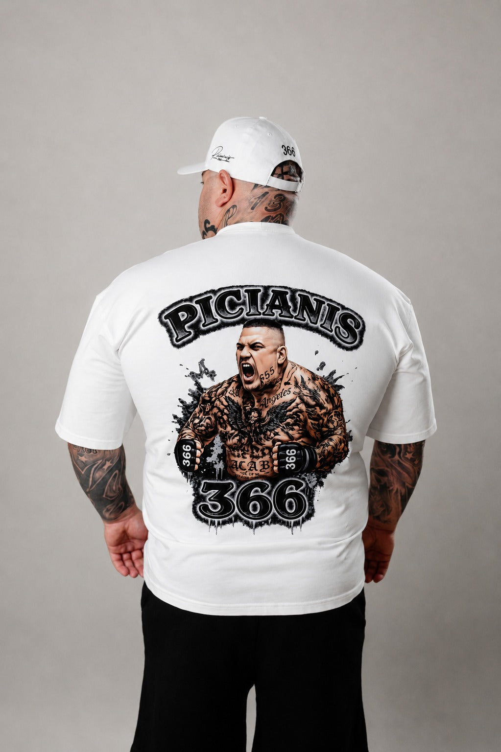 Tricou Oversized PICIANIS 366 – ACAB Edition Alb